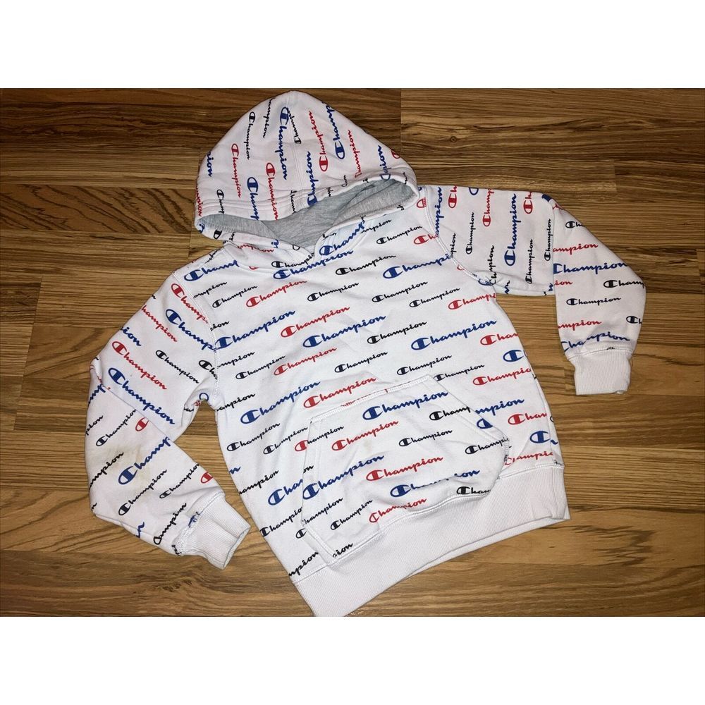 Champion Reverse‎ Weave Medium All Over Print Youth 7  Hoodie Hooded Sweatshirt